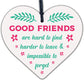 Best Friends Friendship Gift Handmade Wooden Heart Chic Plaque Keepsake Birthday