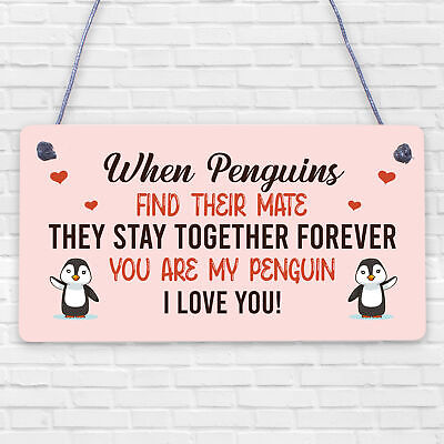 Anniversary Plaque For Him Her MY PENGUIN For Boyfriend Girfriend Husband