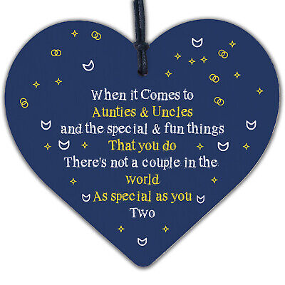 Auntie And Uncle Gifts Wooden Heart Auntie Uncle Birthday Christmas Gifts