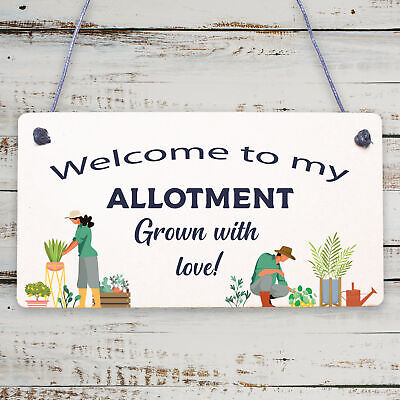 Allotment Sign Engraved Wooden Plaque For Garden Shed Family Gift Home Signs