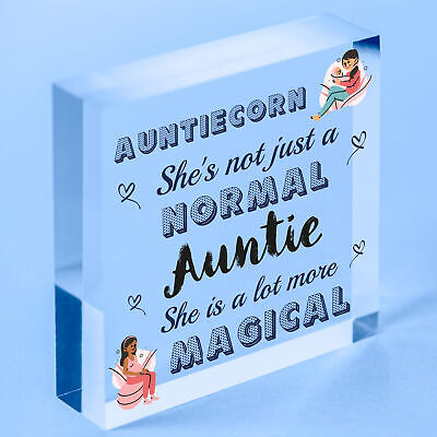 Auntie Sister Mummy Gifts Unicorn Wooden Hearts Novelty Christmas Gift For Her