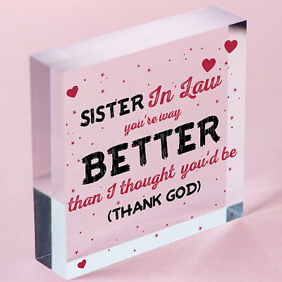 Special Sister In Law Gift Wooden Heart Plaque Friend Gift Birthday Thank You