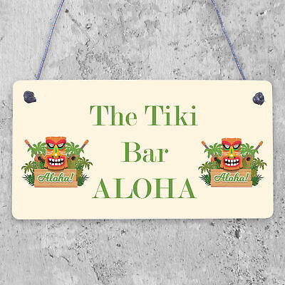 The Tiki Bar Party Hanging Bar Pub Plaque Beer Cocktails Beach Decoration Sign