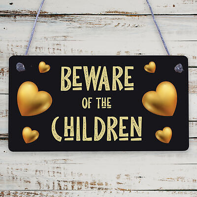 Beware Of The Unicorns Novelty Wooden Hanging Shabby Chic Plaque Unicorn Sign