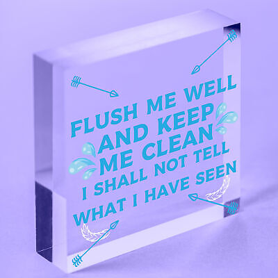 Toilet Flush Me Well Sign Funny Novelty Loo Door Hanging Home Gift Bathroom