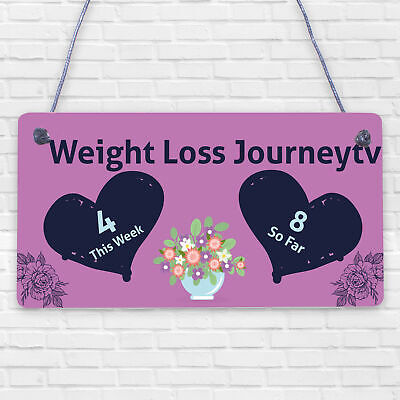 Weight Loss Tracker Chalkboard Journey Gift Hanging Plaque Slimming World Sign