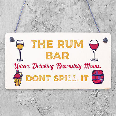 Alcohol Signs For Garden Shed SummerHouse Rum Gift Kitchen Wall Plaque Bar Sign