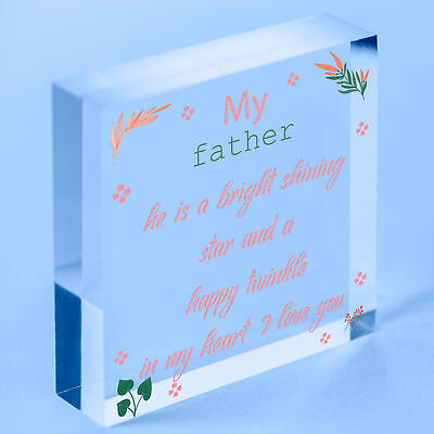 Dad Father Memorial Hanging Wood Heart Remembrance Plaque Keepsake Gift For Dad