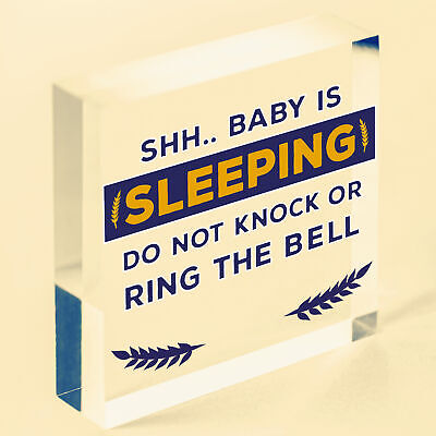 Shh.. Baby Is Sleeping Do Not Disturb Nursery Hanging Plaque Baby Door Cot Sign