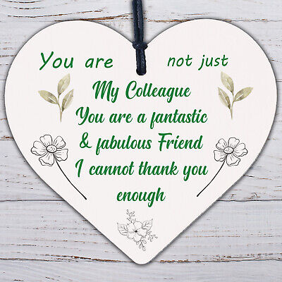 Colleague Fantastic Friend Wooden Heart Plaque Friendship Thank You Work Gift