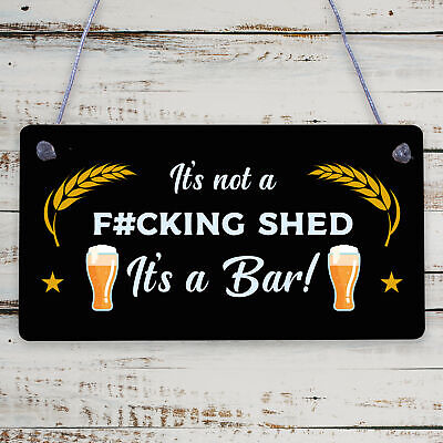 Funny Rude Bar Sign Hanging Garden Garage Pub Shed Man Cave Sign Beer Gift