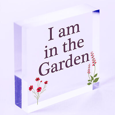 I Am In The Garden Sign Hanging Door Sign Wood Heart Garden Shed Sign