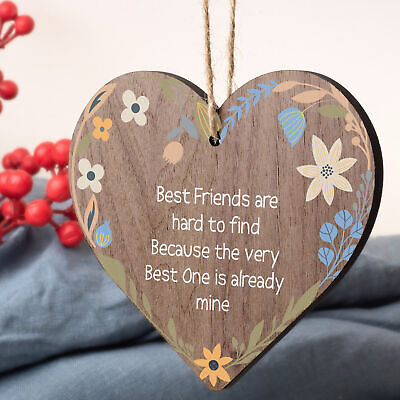 Best FRIEND Christmas Gift Friendship Gift Wooden Heart Thank You Novelty Plaque