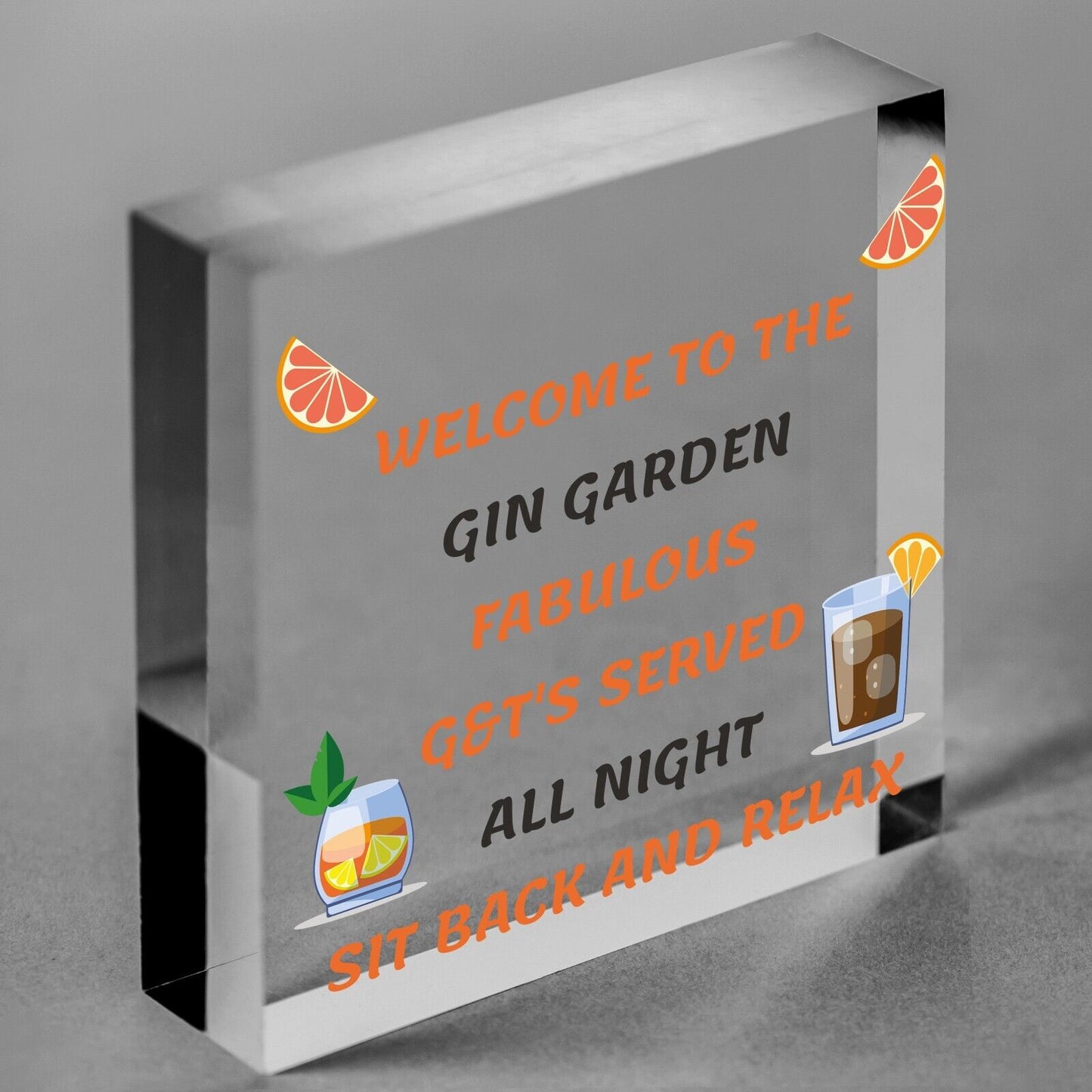 Welcome To The Gin Garden Hanging Home Bar Pub Sign Gift For Her