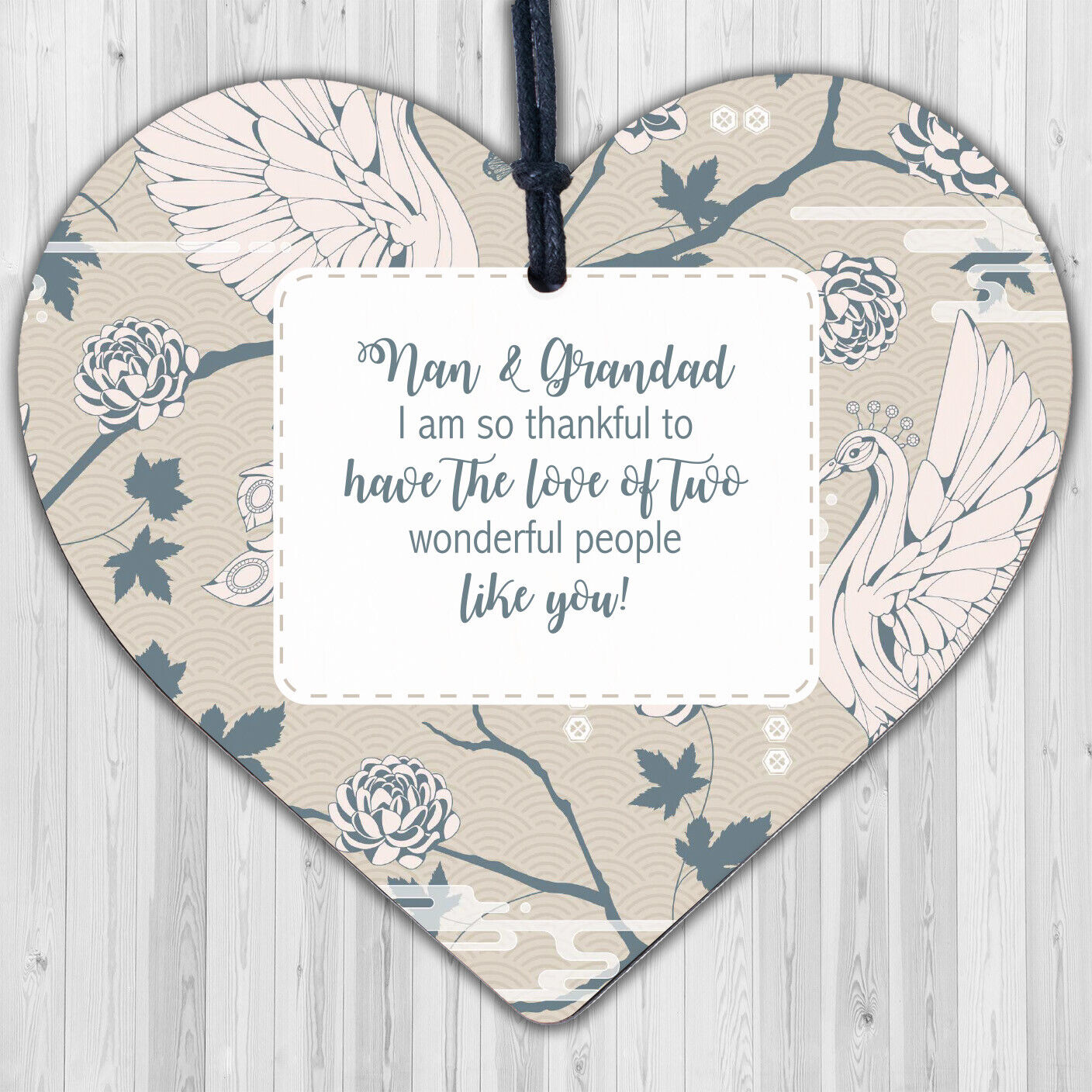 Birthday Christmas Gift For Nan And Grandad Wood Heart Thank You Gift Keepsake