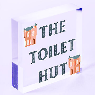 The Toilet Hut Shabby Chic Bathroom Sign Seaside Plaques Beach Nautical Gifts