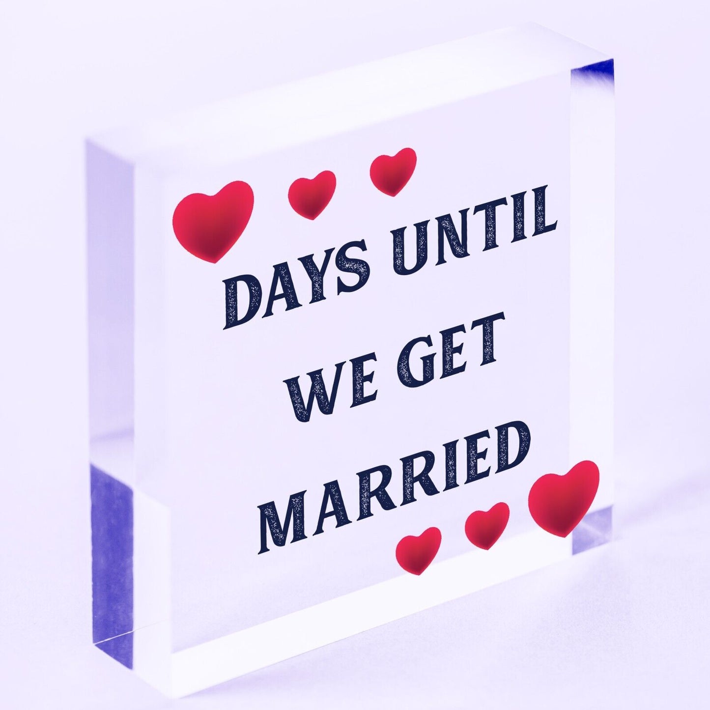 Wedding Countdown Chalkboard Plaque Sign Engagement Gift Fiance Mr & Mrs