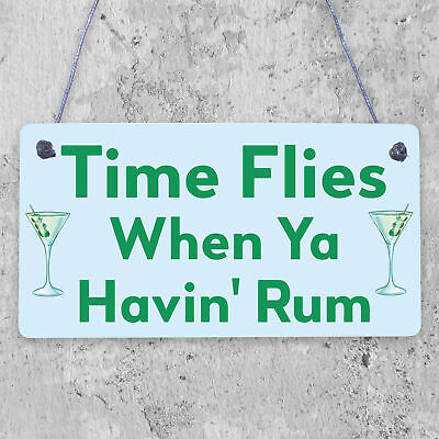 Havin Rum Funny Alcohol Man Cave Home Bar Pub Hanging Plaque Friend Gift Sign