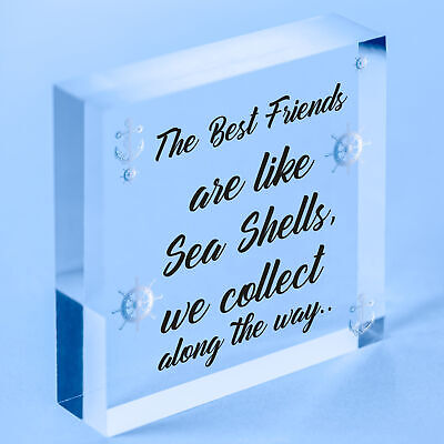 Sea Shell Friendship Nautical Seaside Theme Gift Hanging Plaque Bathroom Sign