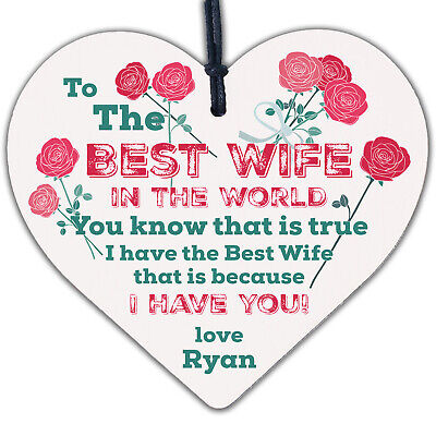 Best Wife Gift Wooden Heart Wife Birthday Christmas Anniversary Gift For Her