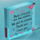 Best Friend Sister Friendship Gifts Wood Heart Birthday Christmas Thank You Gift