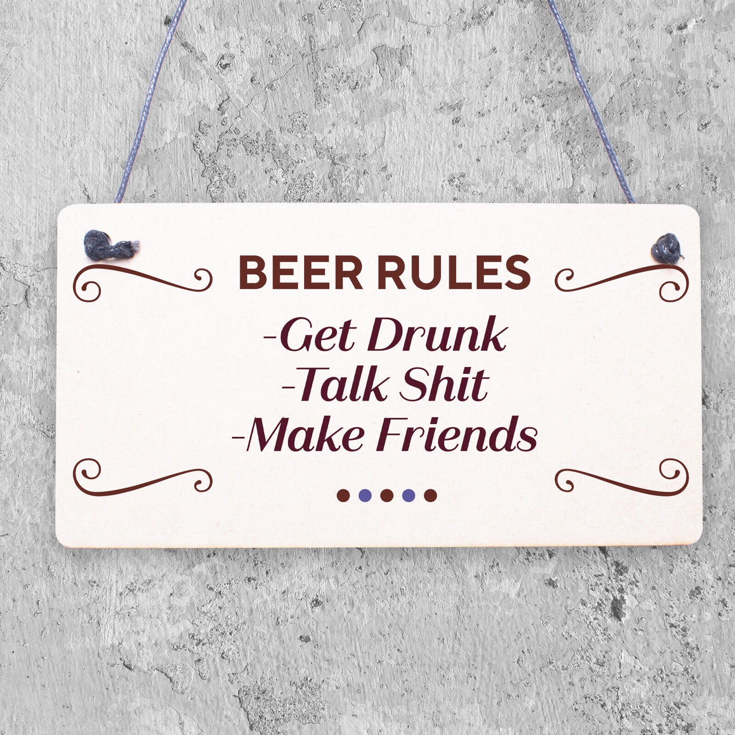 Beer Garden Rules Hanging Wall Signs Pub Garden Plaques Alcohol Friendship Gifts