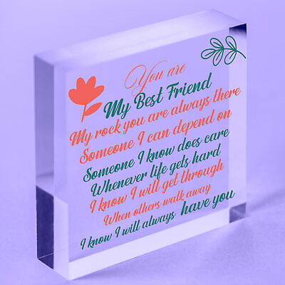 Best Friend Friends Plaque Wooden Heart Birthday Thank You Mum Daughter Nan Gift