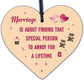 Wedding Marriage Anniversary Gift Wooden Heart Wall Plaque Husband Wife Present