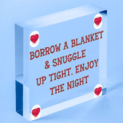 Snuggle Up Tight Enjoy The Night Cute Hanging Wedding Day Plaque Decor Gift Sign