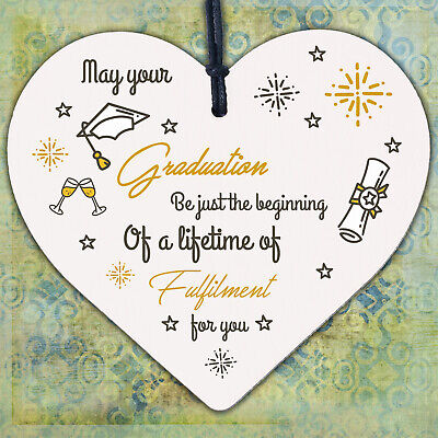 Graduation Gifts Keepsake Wooden Heart University College Degree Congratulations