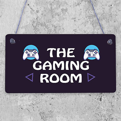 GAMING ROOM Sign Neon Effect Hanging Games Room Man Cave Bedroom Sign