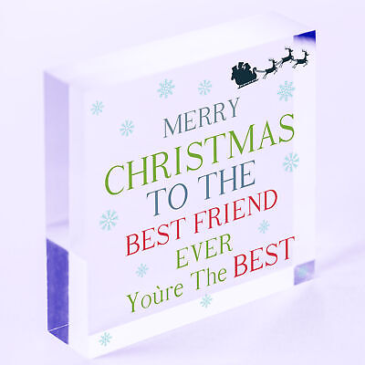 Christmas Gift For Best Friend Hanging Wood Heart Bauble Gift For Her Friendship