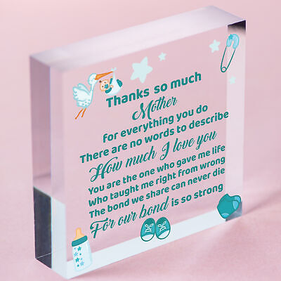 Thank You Mum Gifts Wooden Heart Cute Mums Sign Daughter Baby Bump Gifts New