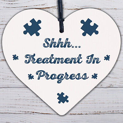 Shhh Treatment In Progress - Hanging Heart Door Sign For Home Beauty Salon