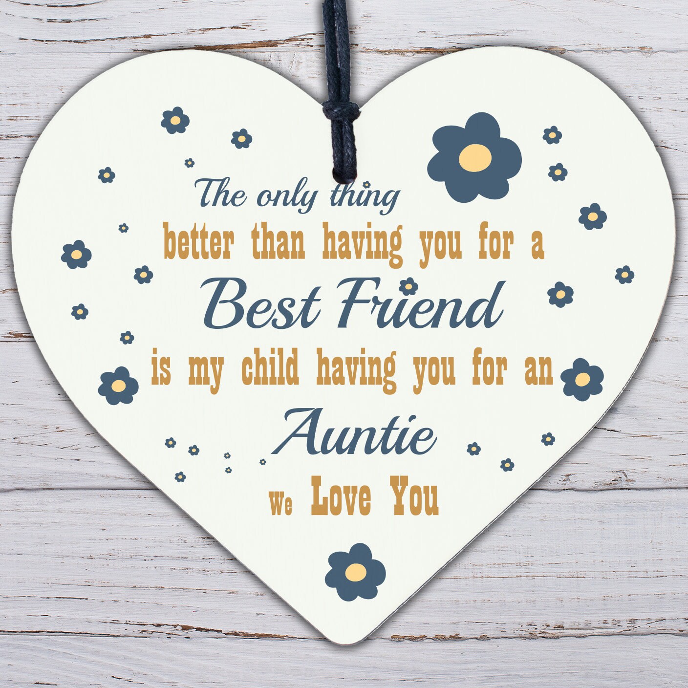 Best Friend Auntie Heart Gift Shabby Chic Birthday Love Keepsake Thank You Sign