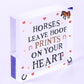 Cute Horse Lover Gift Wood Heart Horse Signs And Plaque Horse Signs For Bedroom