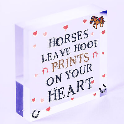 Cute Horse Lover Gift Wood Heart Horse Signs And Plaque Horse Signs For Bedroom