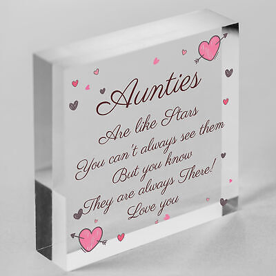 Sister Auntie Aunt Aunty Wood Heart Plaque Sign Birthday Thank You Keepsake Gift