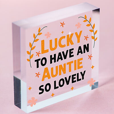 Auntie Birthday Gifts Thank You Gift Wooden Heart Shabby Chic Sign Family Plaque