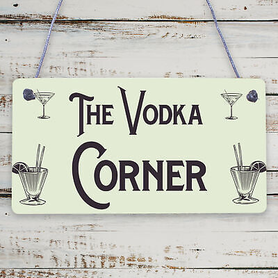 Vodka Corner Garden Shed Sign Kitchen Plaque Funny Alcohol Home Bar Pub Sign