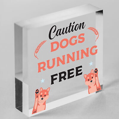 Caution Beware Dogs Running Free Dog Warning Sign Security Garden Plaque