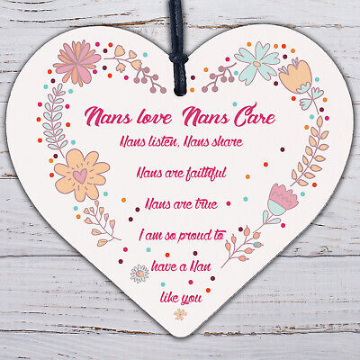 Special Nan Gifts Birthday Gifts Wood Heart Mother's Day Gifts Grandparents Gift