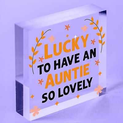 Auntie Birthday Gifts Thank You Gift Wooden Heart Shabby Chic Sign Family Plaque