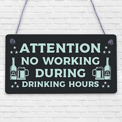 No Working Vintage Beer Bar Pub Plaque Garage Man Cave Retro Sign Gift For Men