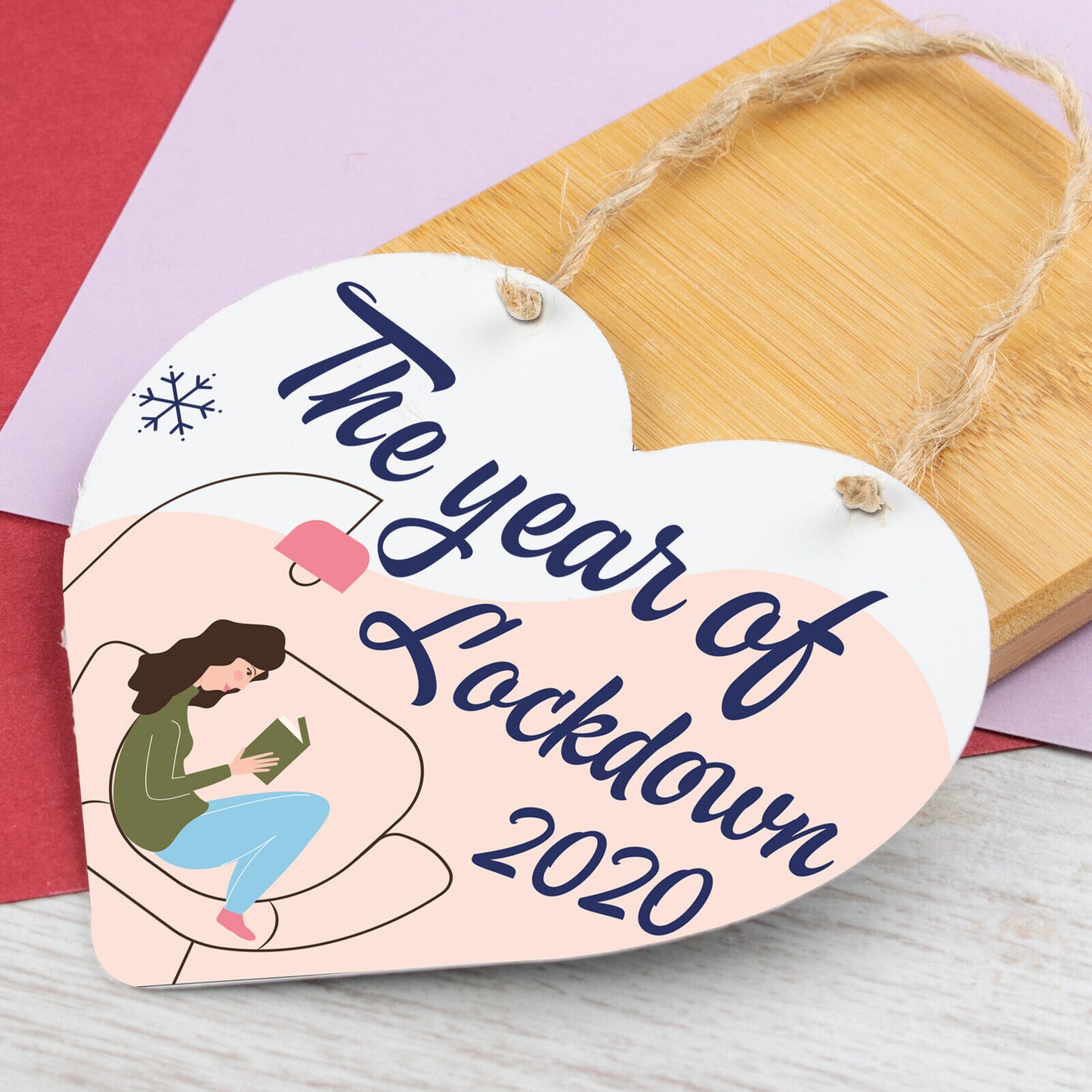 The year of Lockdown Heart Hanging Sign 2020 Friend Gifts Keepsake