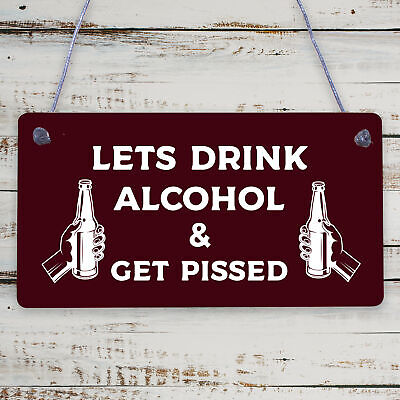 Funny Alcohol Sign Man Cave Home Bar Pub Hanging Plaque Vodka Gin Beer Gifts