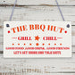 BBQ Signs For Outside The BBQ Hut Sign Garden Sign For Outdoor Shed Plaque Gift