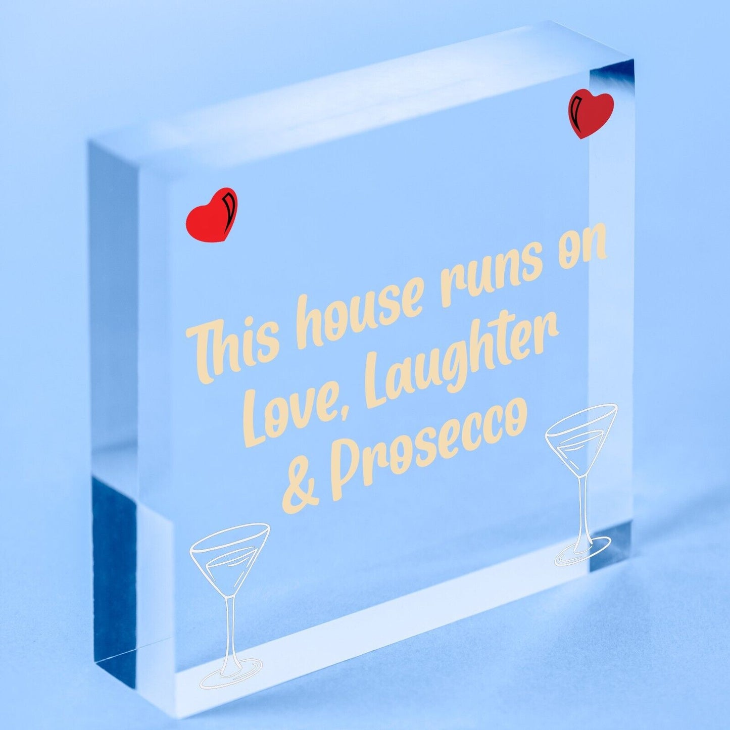 Fun Laughter Prosecco Kitchen Plaque Alcohol Home Bar Sign Friend Gift For Women