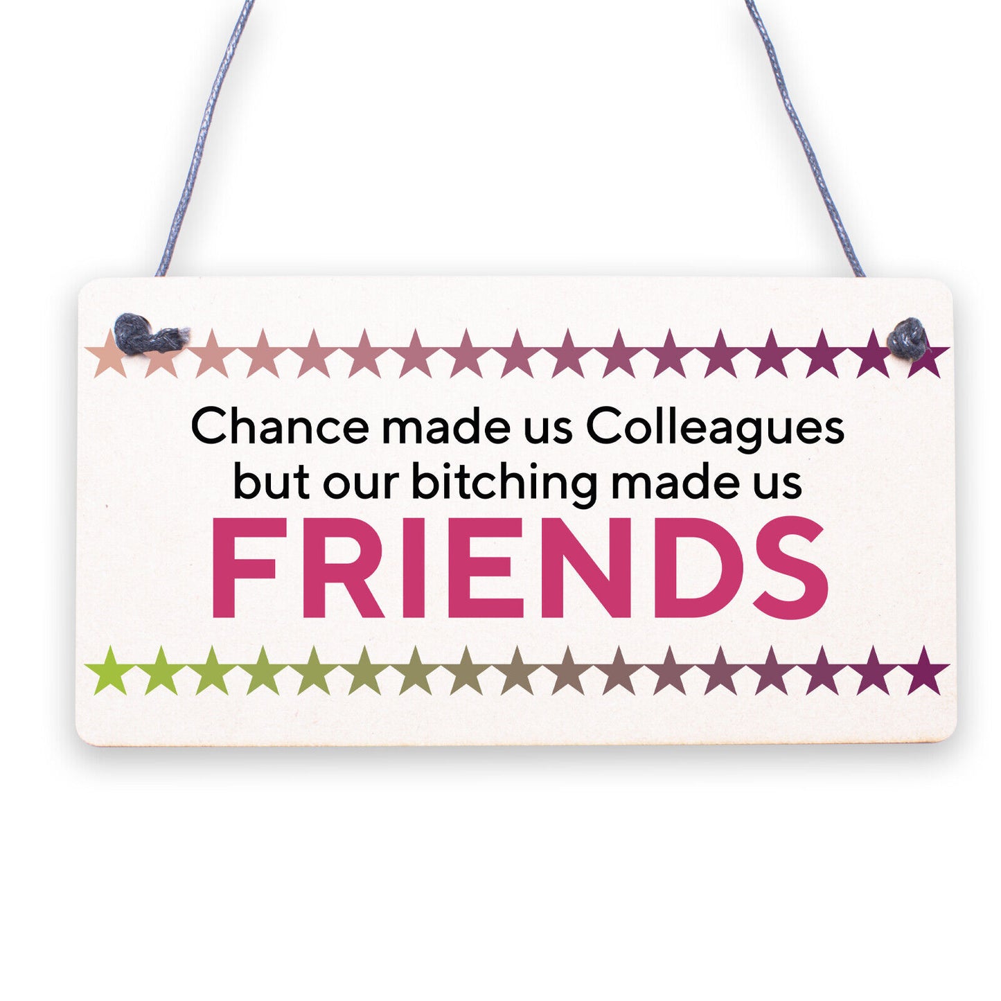 Chance Made Us Colleagues Handmade Hanging Plaque Work Friendship Leaving Gift