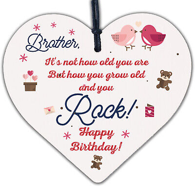 BROTHER Birthday Card Gift Wood Heart Funny Brother Gift For Men Keepsake Plaque